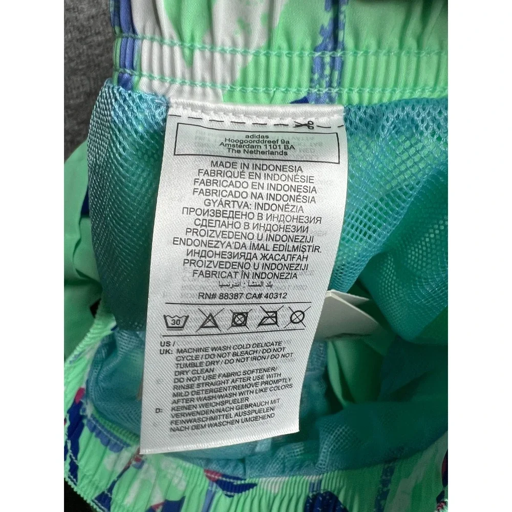 Adidas Mens Flor Log CLX CL Swim Shorts Pulse Mint Green HT2139 2XL NWT